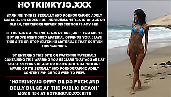 Public Beach Encounter With Hotkinkyjo And Her Dildo Play