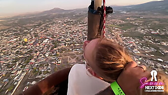 Amateur Couple'S Passionate Encounter Amidst Pyramids In Hot Air Balloon